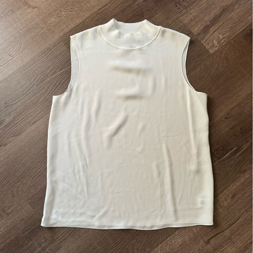 Theory | 100% Silk Ribbed Neck Shell Top - Picture 6 of 10